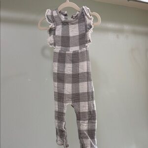 Gray Checkered Kids Romper